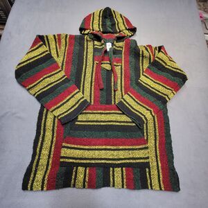 Delmex Baja Hoodie Mens XL Drug Rug Kangaroo Pocket Pullover Made in Mexico